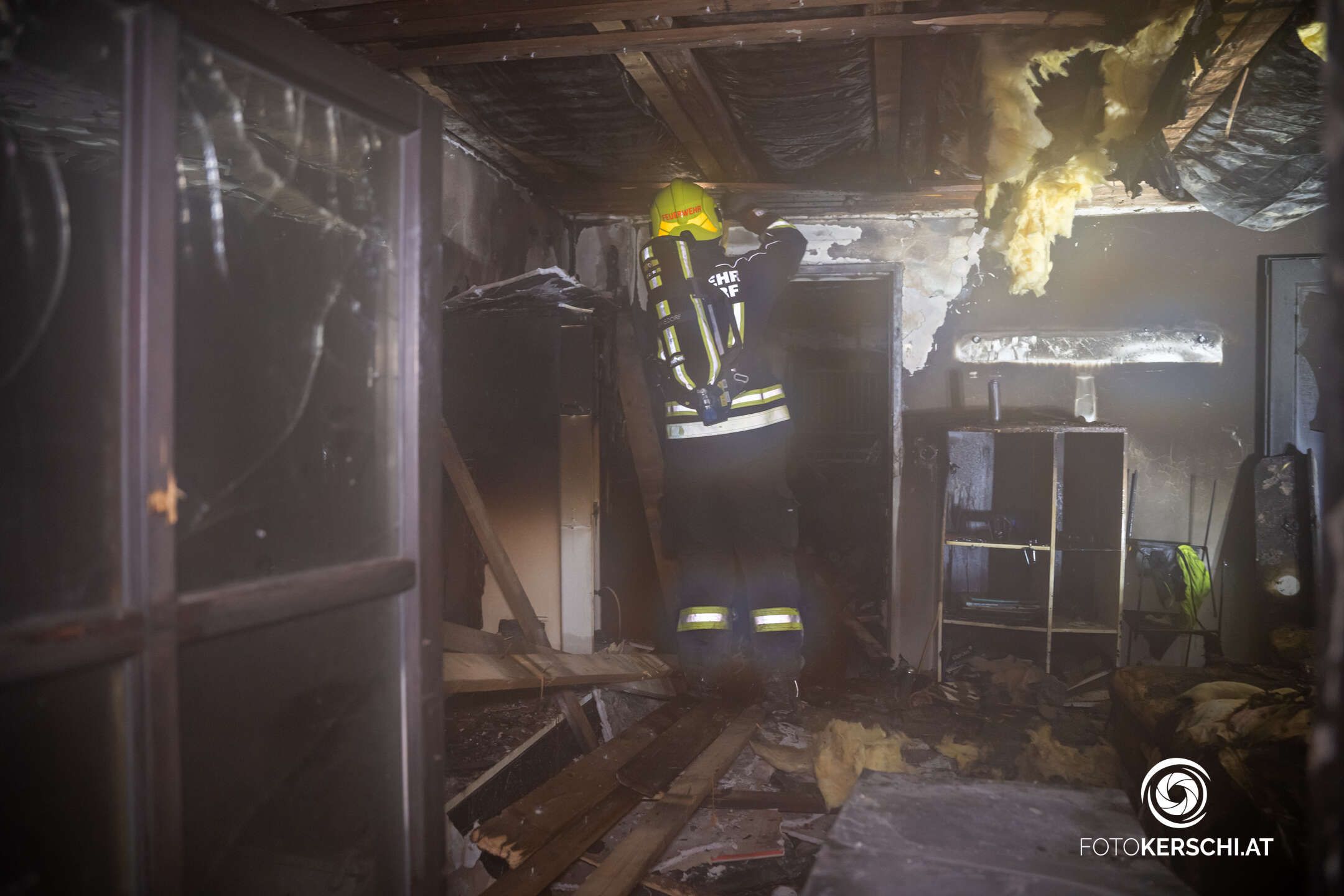 Die Küche brannte vollständig aus.