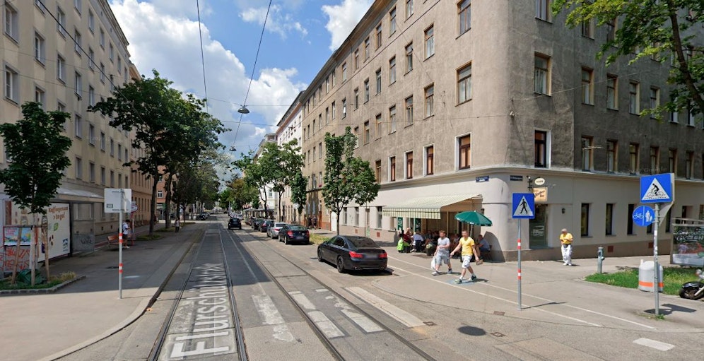 Blick in die Flurschützgasse im 12. Wiener Gemeindebezirk.
