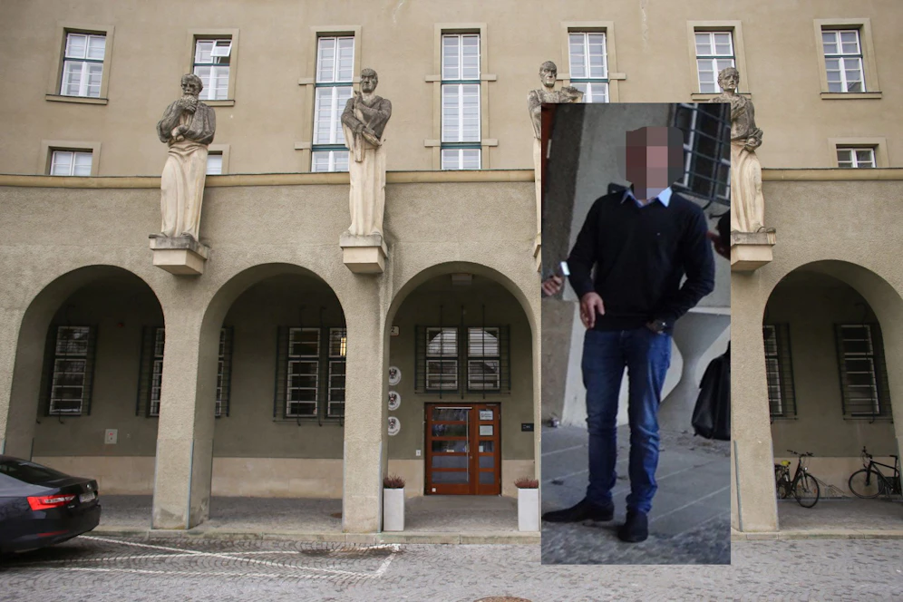 Der Angeklagte vor dem Gericht in Krems