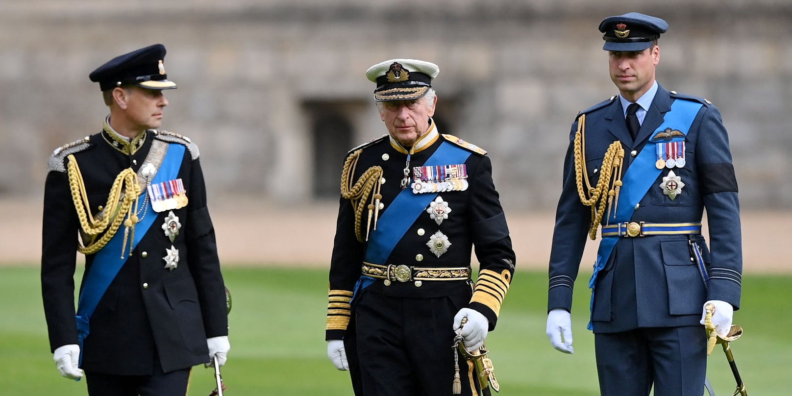 Prinz Edward, King Charles III und Prinz William