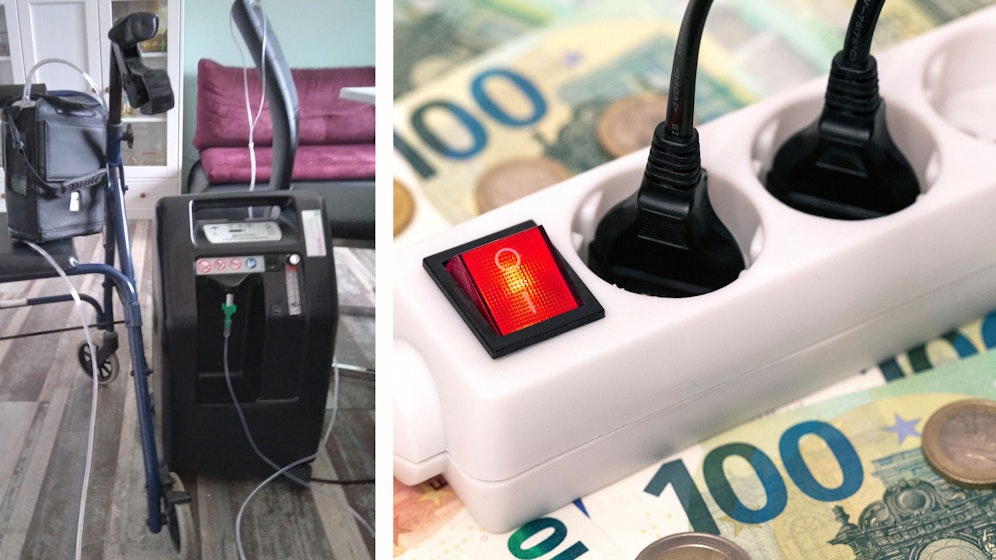 Eine Lungenkrebskranke ist an Geräten angeschlossen und fürchtet nun horrende Strompreise.