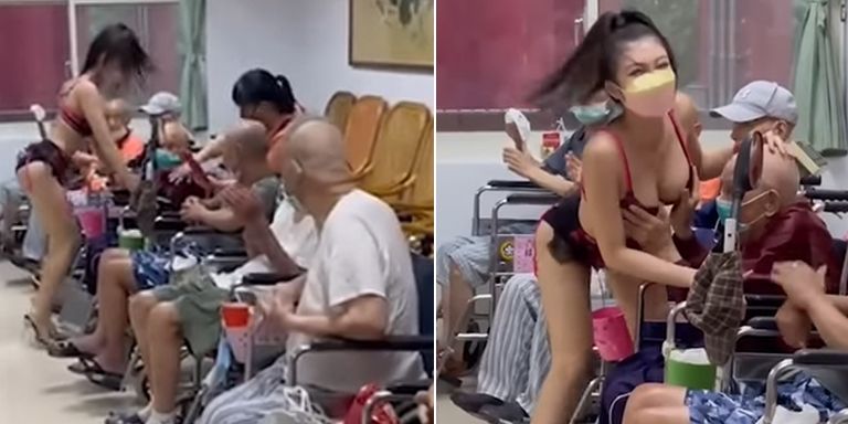 Eine Stripperin hat den Puls der Senioren höher schlagen lassen.