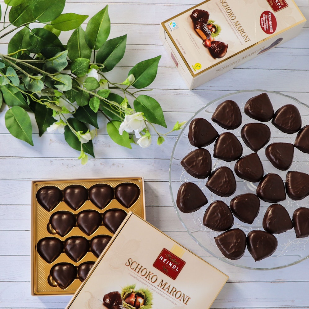 Schoko Maroni von der Confiserie Heindl sind in Österreich längst zur Kult-Nascherei avanciert.