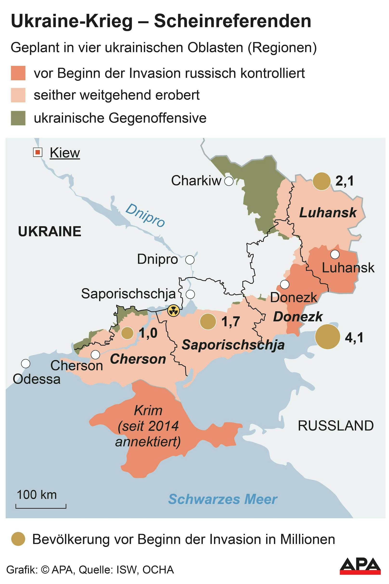 Diese Regionen will Putin zu russischem Staatsgebiet machen.
