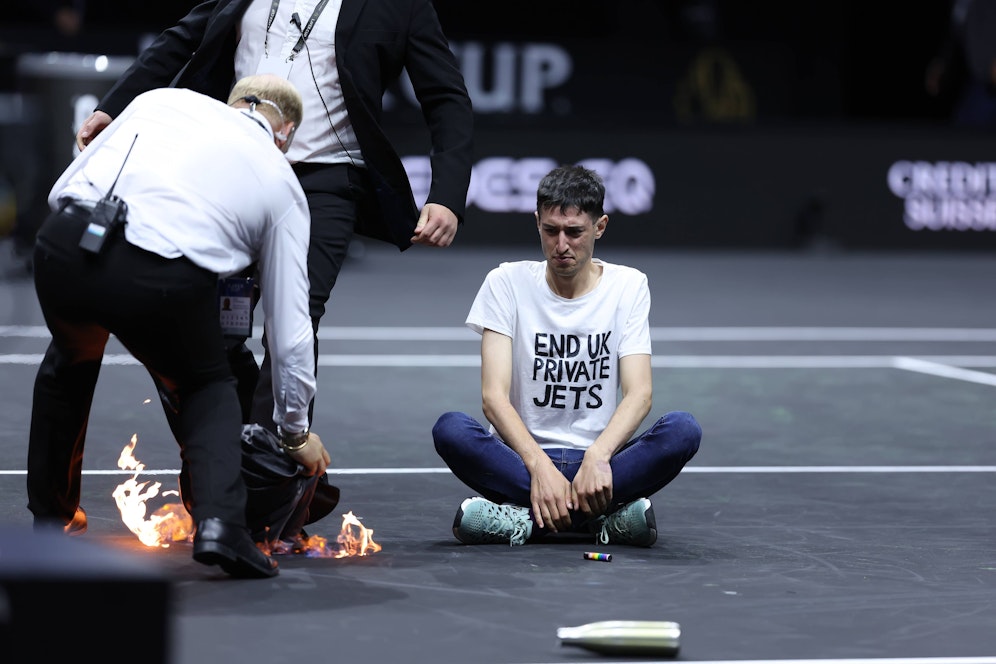 Der Demonstrant zündete sich selbst an.