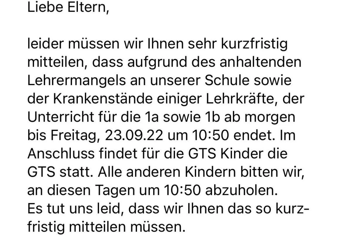 Die wenig erfreuliche Nachricht