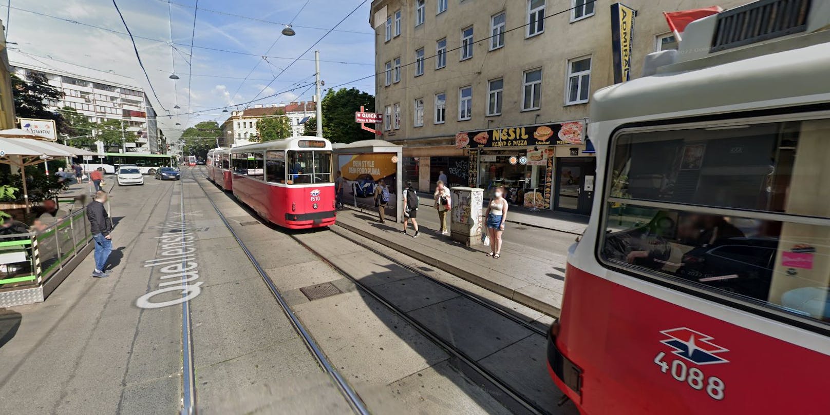 Blutiger Streit auf der Quellenstraße in Wien, die Polizei nahm Ermittlungen auf.