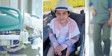 Maria sitzt im Rollstuhl, Krebs zerstört ihre Knochen