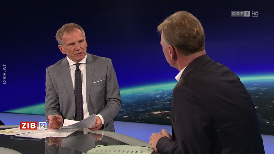 Wien Energie-Geschäftsführer Michael Strebl zu Gast in der ZIB2 bei Armin Wolf am 28. September 2022.