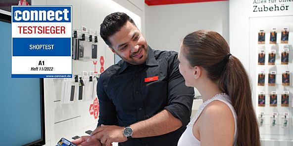 A1 gewinnt den Connect Shop-Test zum fünften Mal.