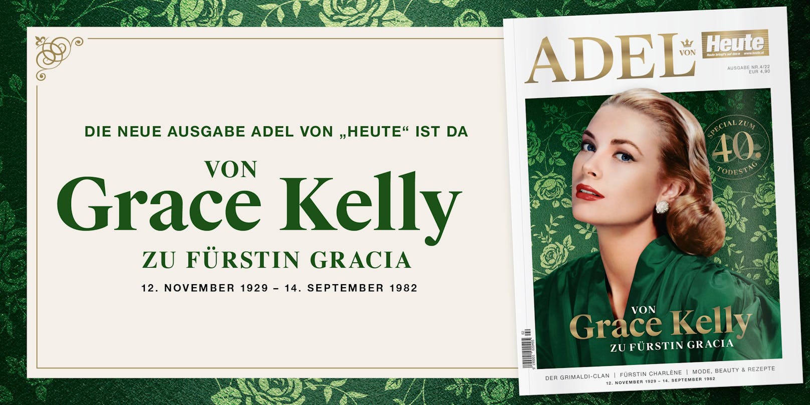 In der neuen Ausgabe des "ADEL"-Magazins gibt es nicht nur jede Menge interessanter Informationen zu Grace Kelly, sondern ebenso ein Gewinnspiel mit welchem du jede Menge tolle Preise gewinnen kannst.