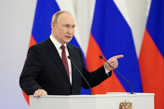Putin während seiner Hass-Rede gegen den Westen.