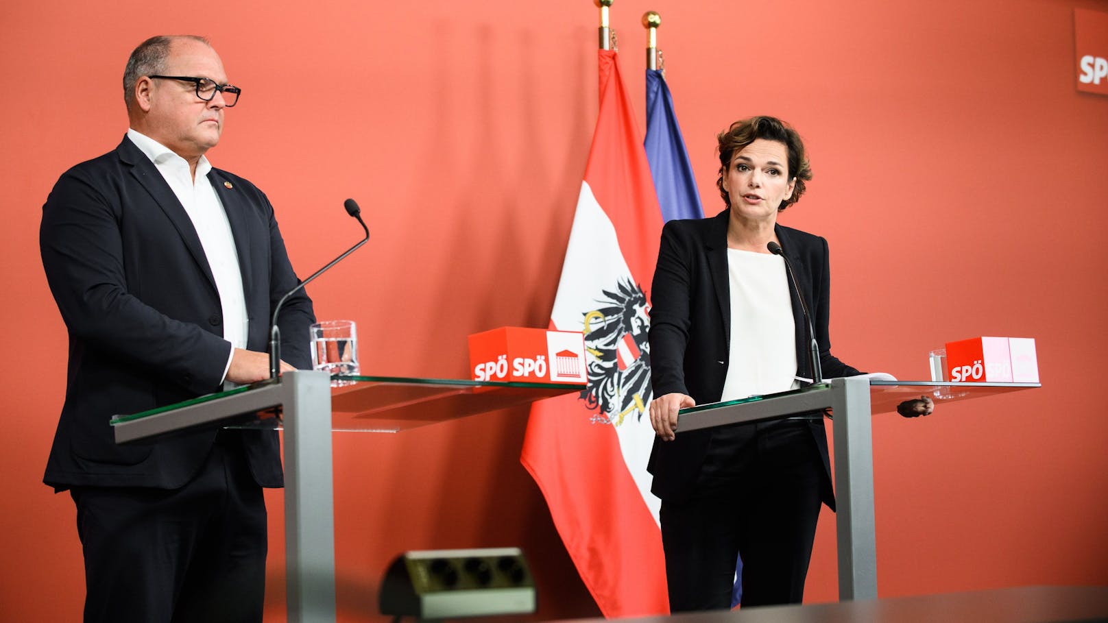 SPÖ-Chefin Pamela Rendi-Wagner und SPÖ-Energiesprecher Alois Schroll.