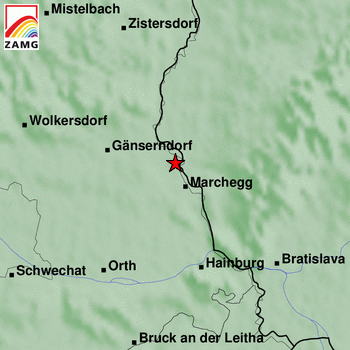 Das Beben war rund um Marchegg deutlich spürbar.