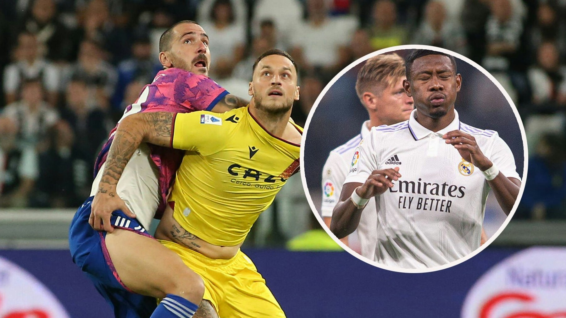 Arnautovic (l.) unterlag Juve mit 0:3, Alaba (r.) kam mit Real nur zu einem 1:1.