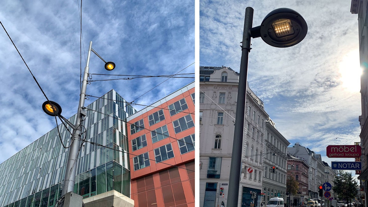 Die Sonne scheint, doch in der Landstraßer Hauptstraße brennen alle Lichter. 