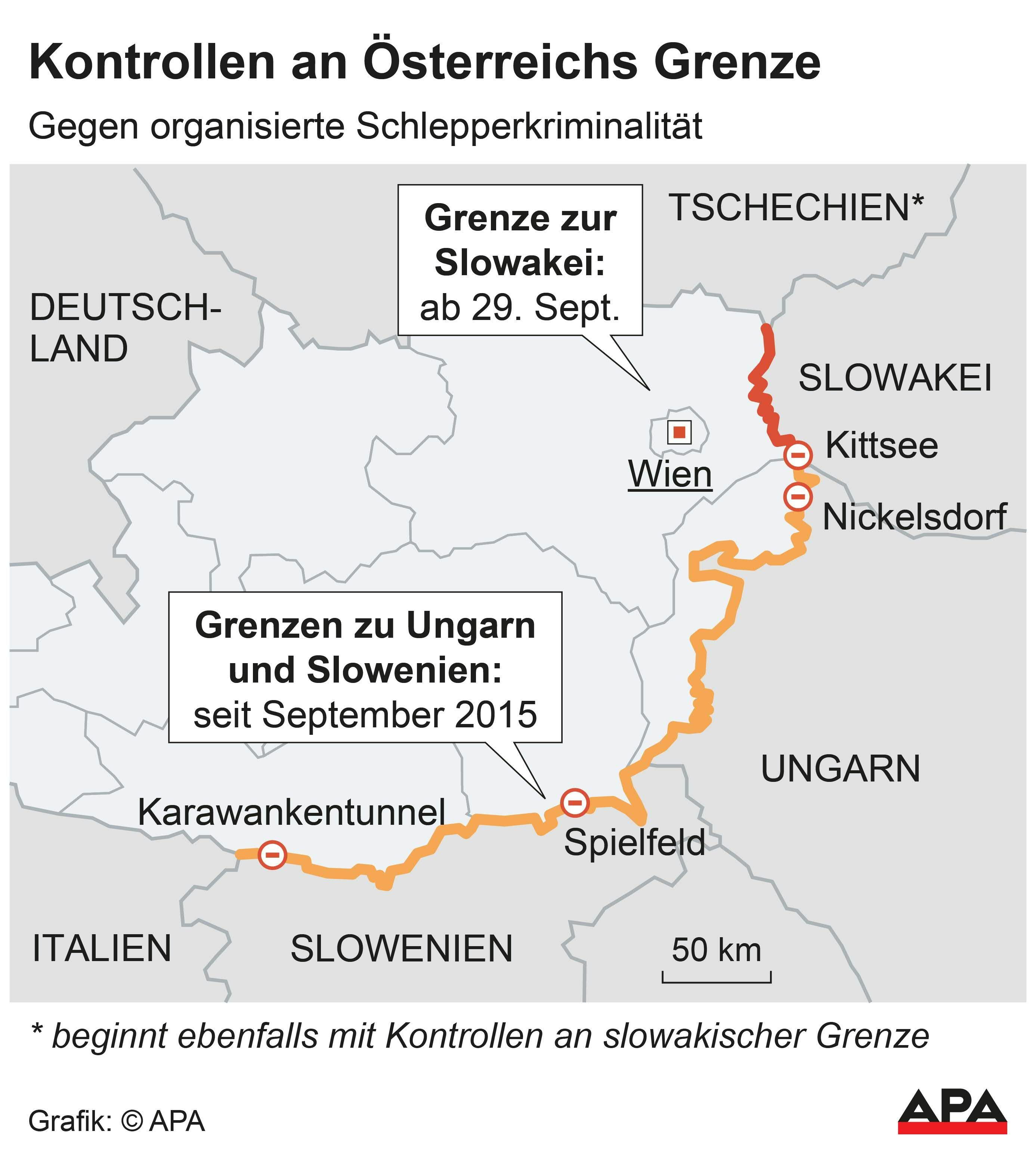 Österreich kontrolliert die Grenze zur Slowakei