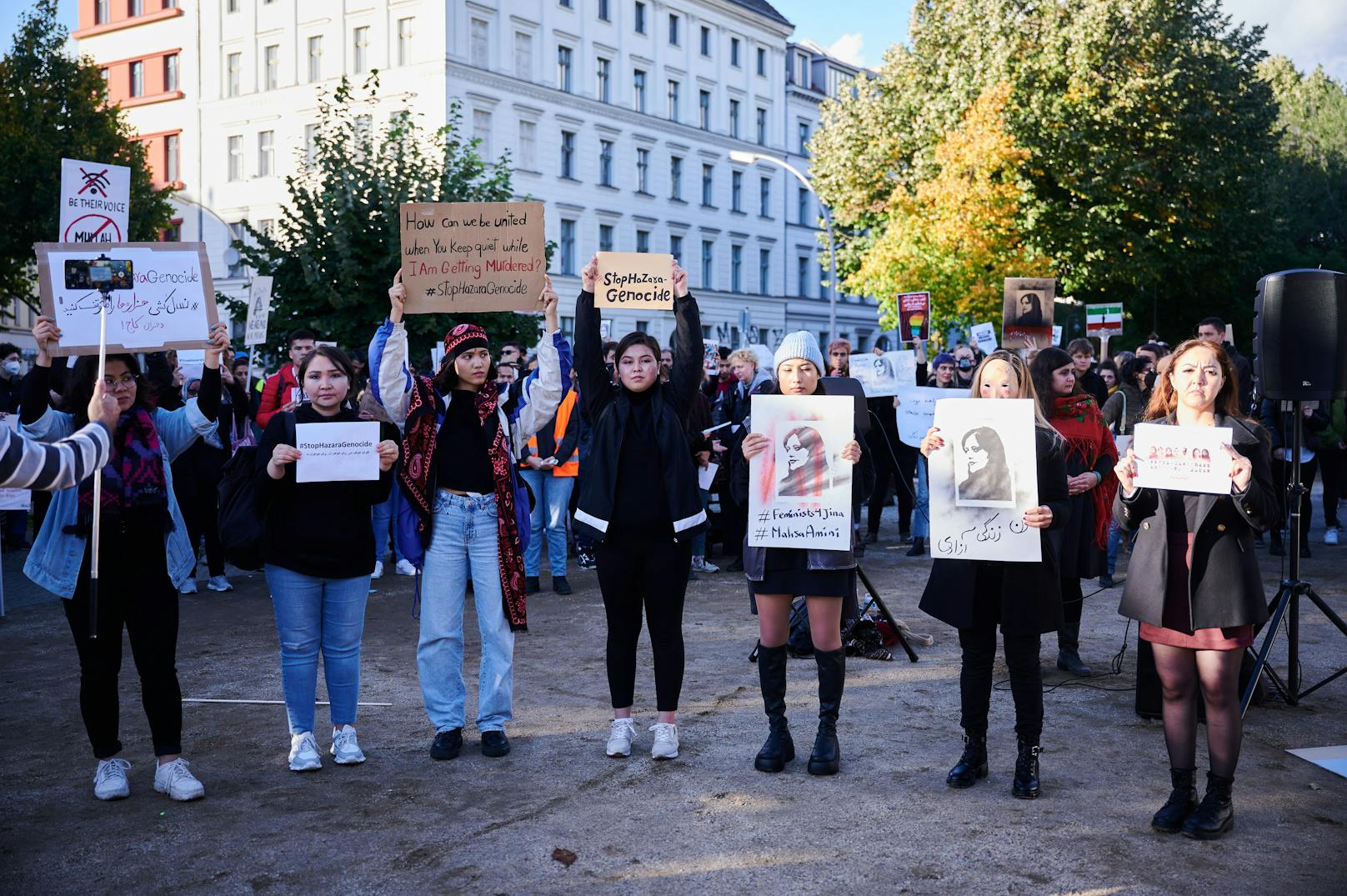 Proteste fanden auch in der deutschen Hauptstadt Berlin statt. 