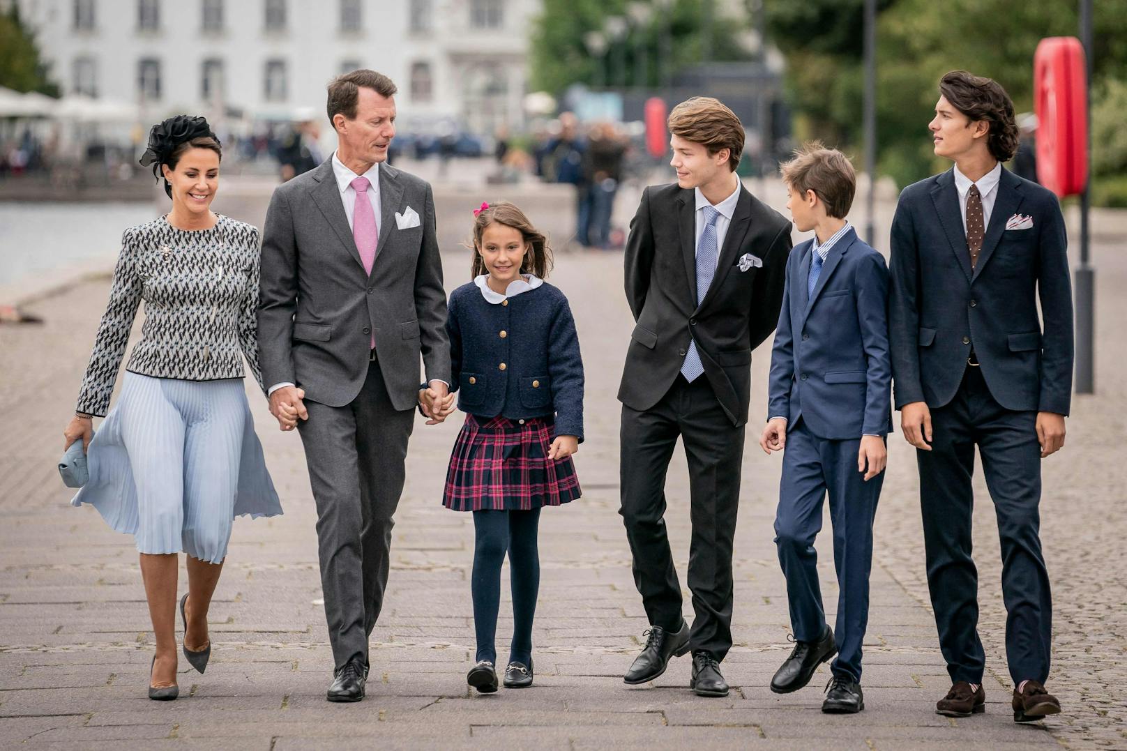 Prinz Felix, Prinzessin Marie, Prinz Joachim, Prinzessin Athena, Prinz Henrik und Prinz Nikolai 