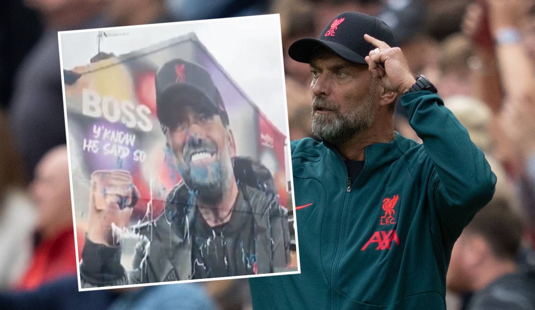 Das Gemälde von Jürgen Klopp wurde beschmiert