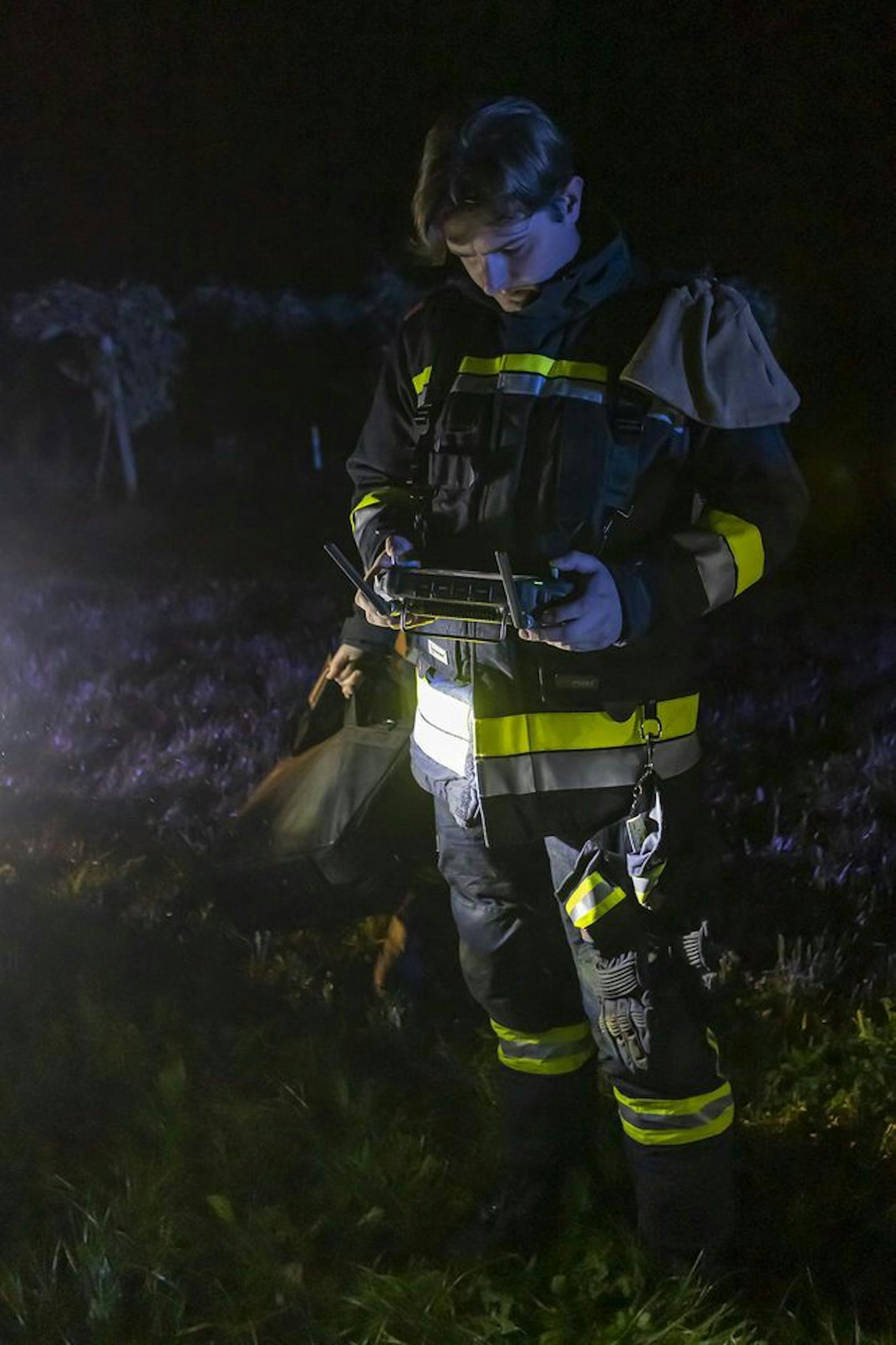 Mittels Drohne konnte das Unfallwrack gefunden werden.