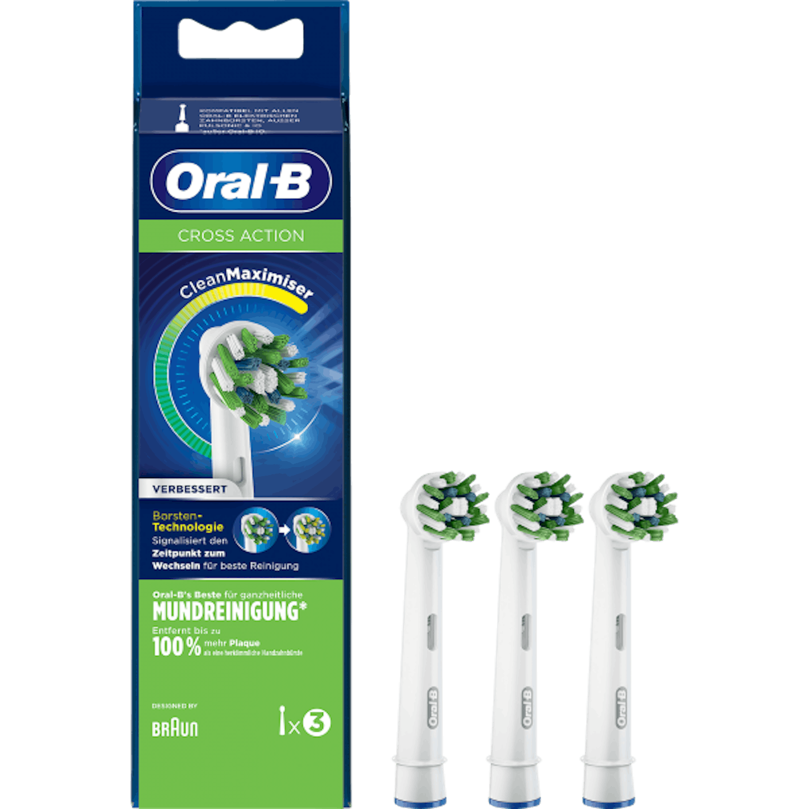 Oral-B Aufsteckbürsten CrossAction mit CleanMaximiser-Technologie