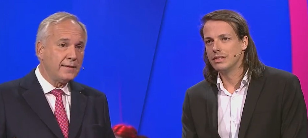 Der FPÖ-Kandidat Walter Rosenkranz (li.) liegt – ohne Wahlkarten – weniger als 1 Prozent vor Quereinsteiger Dominik Wlazny.