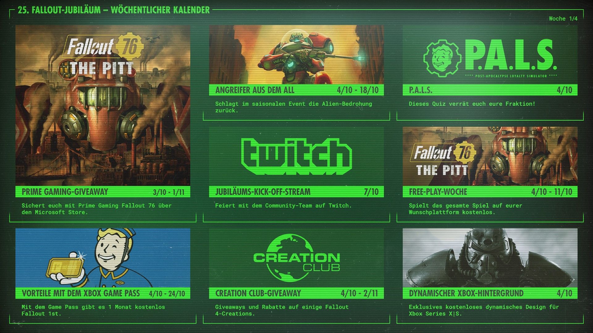 Noch bis zum 11. Oktober läuft die "Fallout 76" Free-Play-Woche.