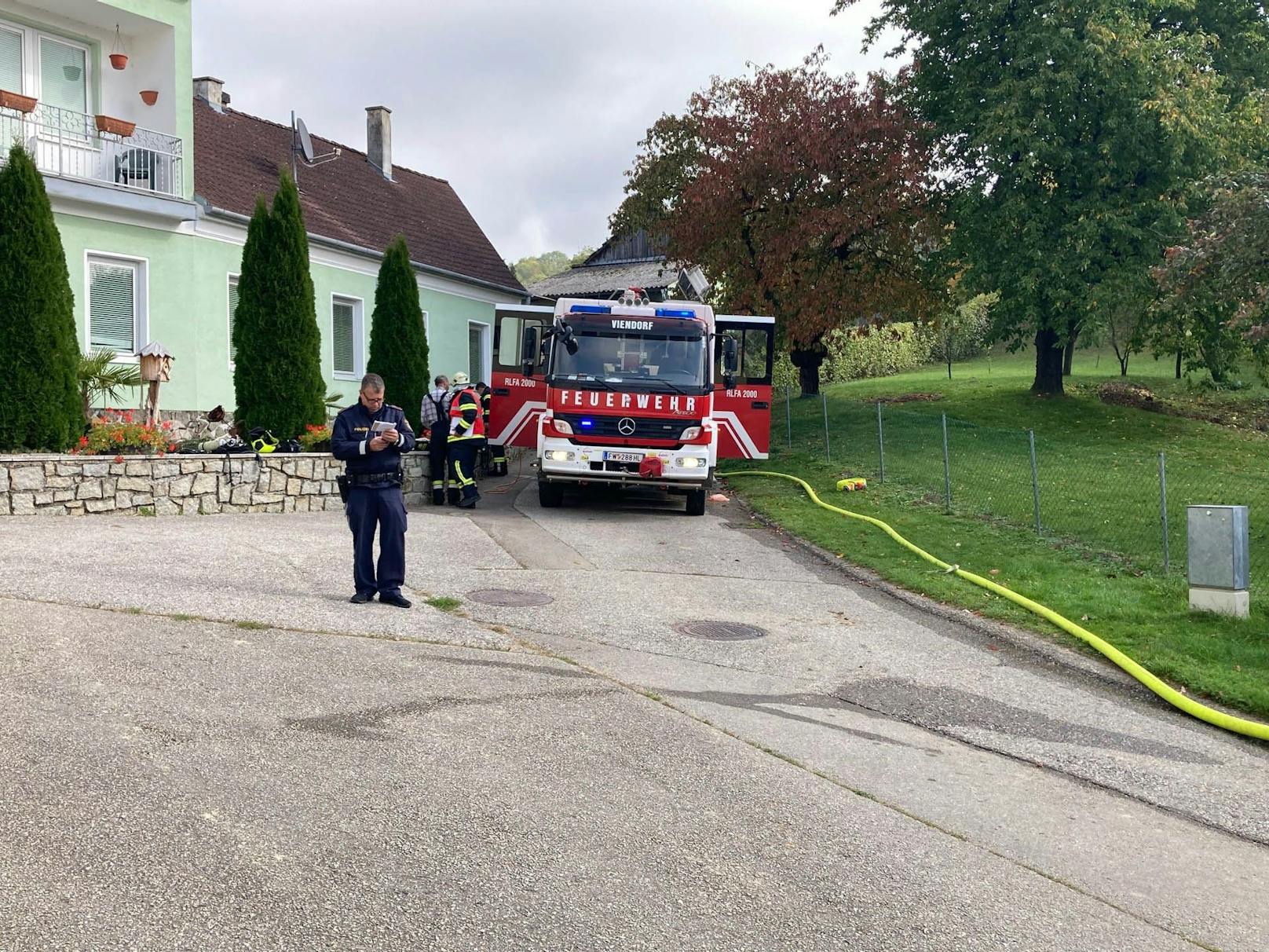 In Bergau, Gemeinde Göllersdorf, kam es in einer Wirtschaftsküche zu einem Brand.