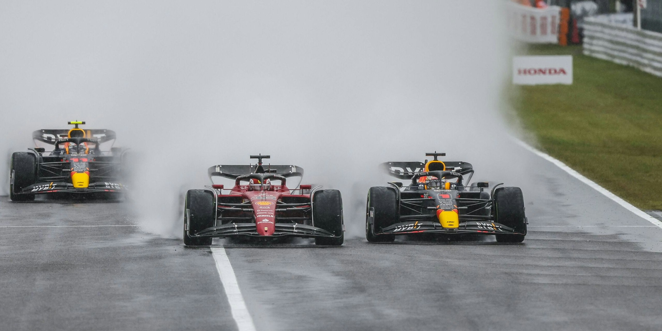 Verstappen, Leclerc und viel Regen.