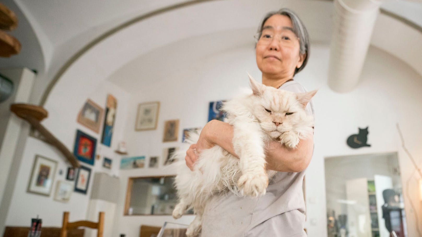 Inhaberin Takako Ishimitsu brachte die Idee des Katzencafés vor zehn Jahren nach Europa. Nun sei Zeit für einen Nachfolger, ist sie überzeugt.