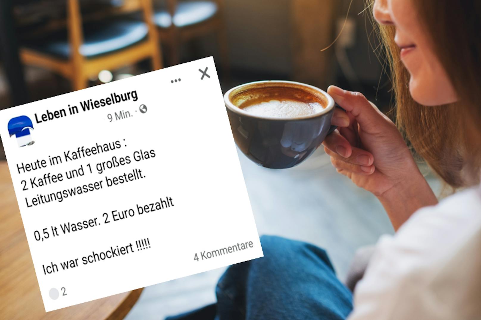 "Schockiert" – Frau zahlt 2 € für Leitungswasser zu Kaffee