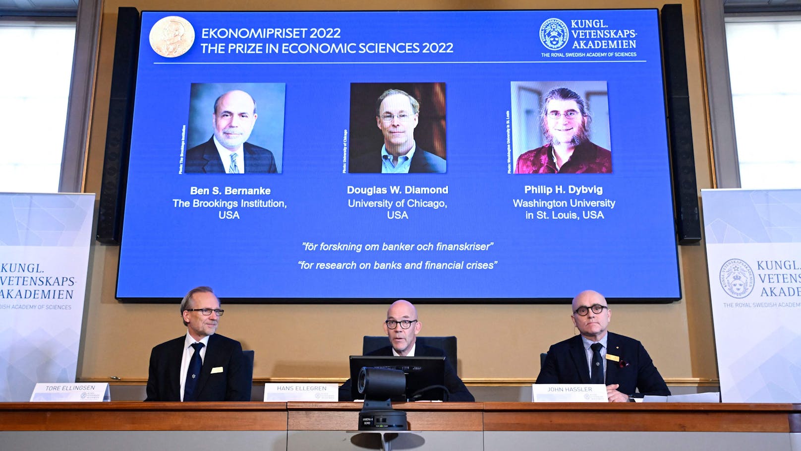 Wirtschaftsnobelpreis für US-Ökonomen Bernanke, Diamond und Dybvig.