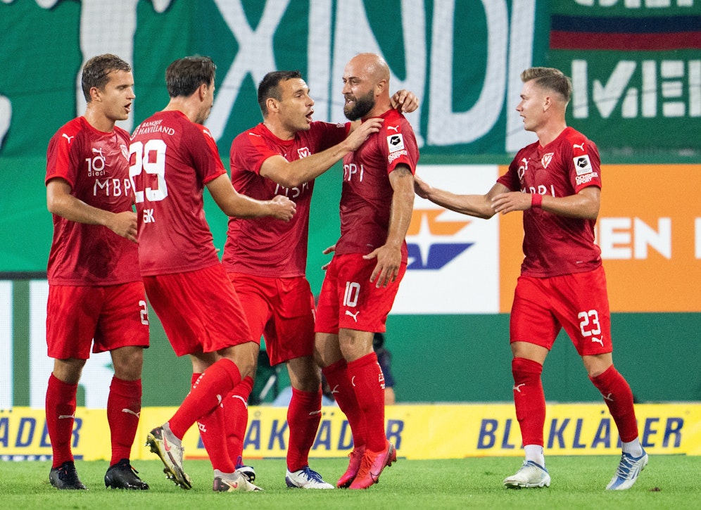 Der FC Vaduz jubelte über den Aufstieg gegen Rapid Wien. 