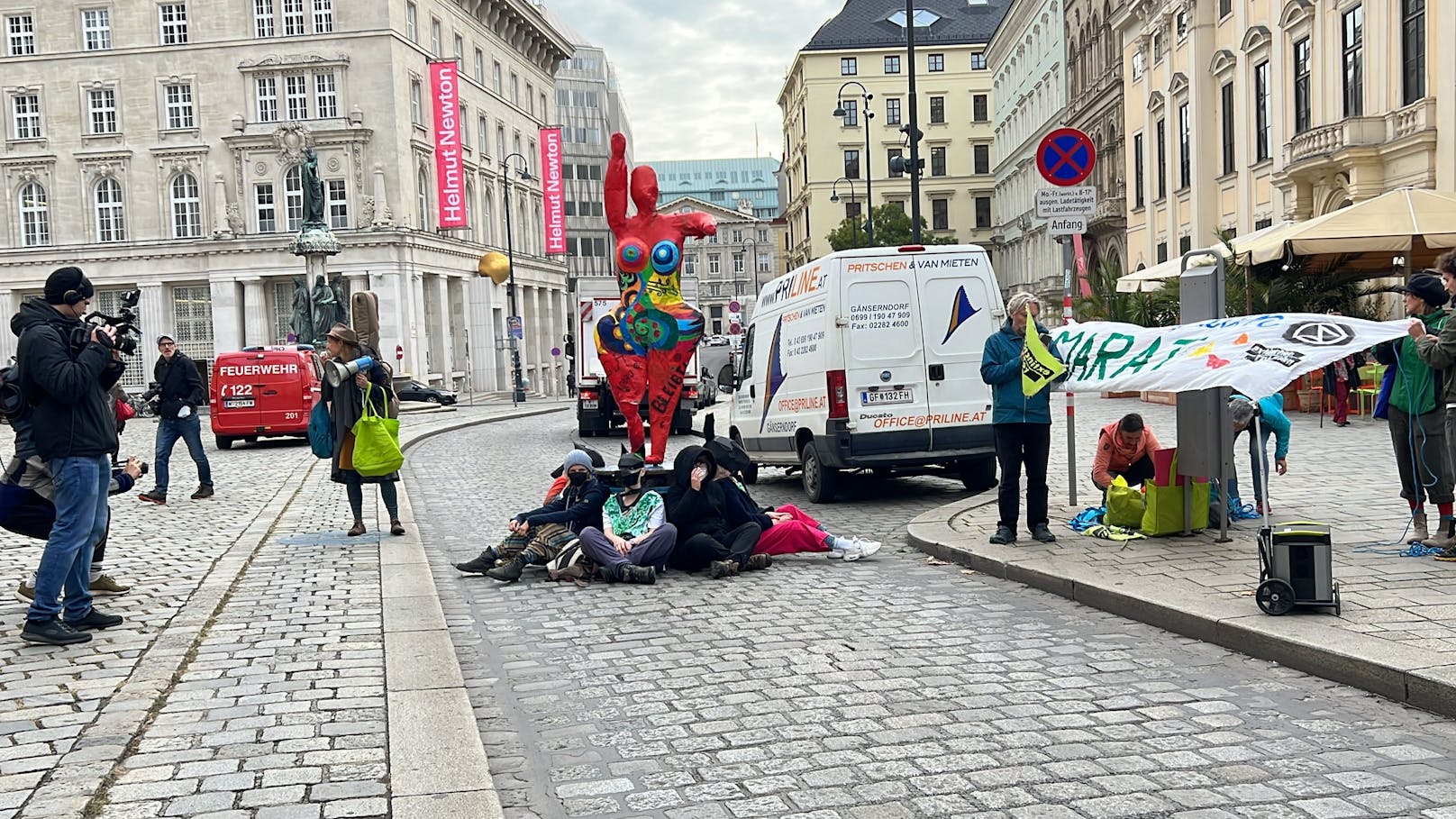 Die Aktivisten belagerten auch die Wiener Innenstadt