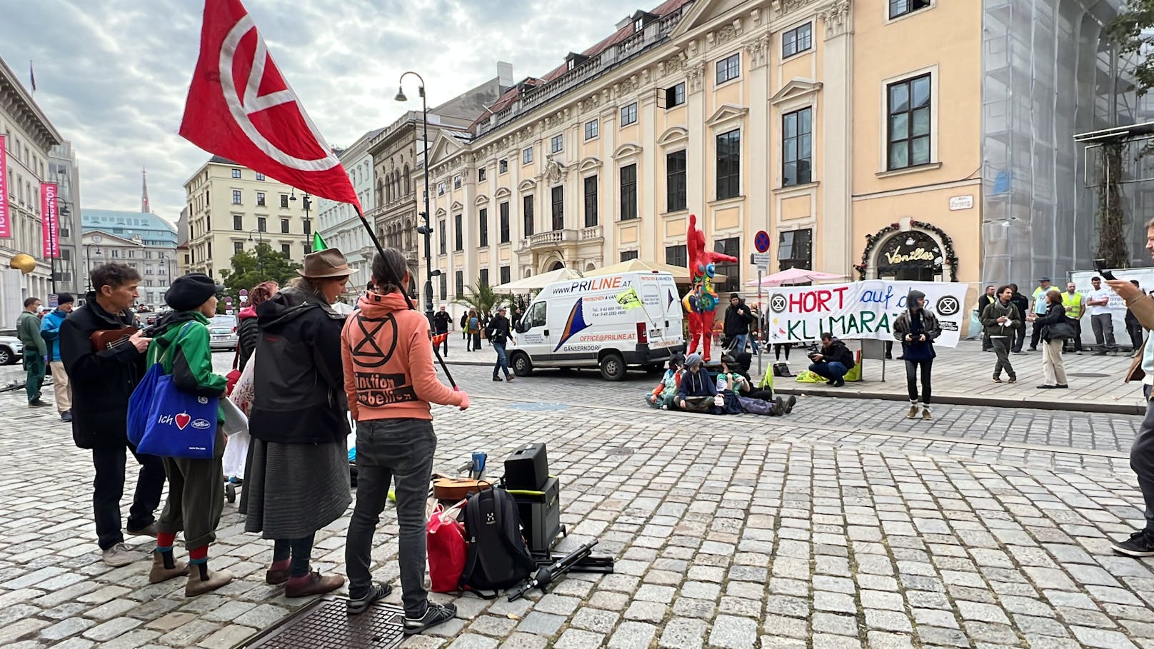 Die Aktivisten belagerten auch die Wiener Innenstadt