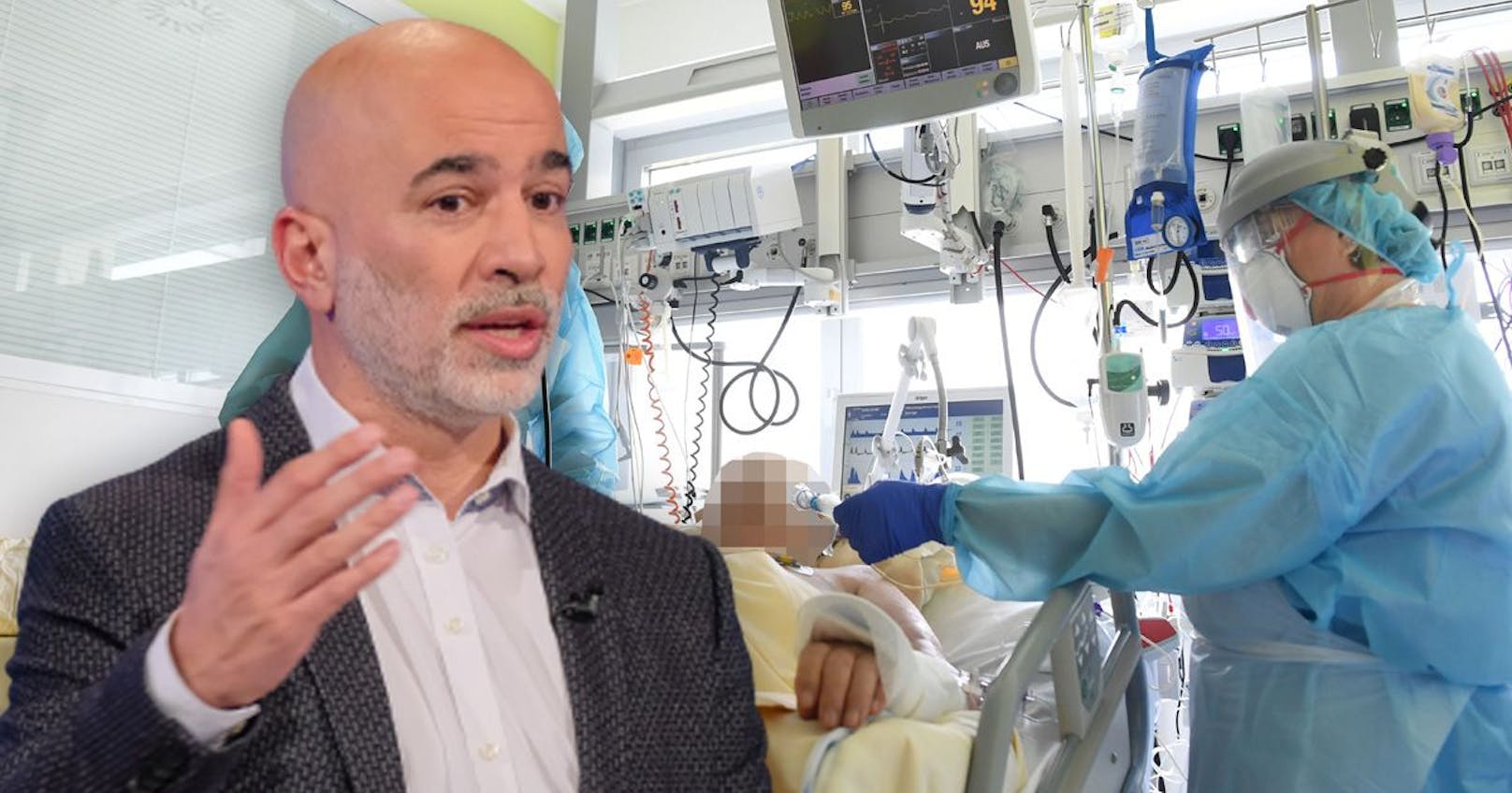 Lungenfacharzt und Leiter der Covid-Station in der Klinik Floridsdorf Arschang Valipour befürchtet wieder eine Verschiebung von Eingriffen aufgrund der vielen Covid-Patienten.