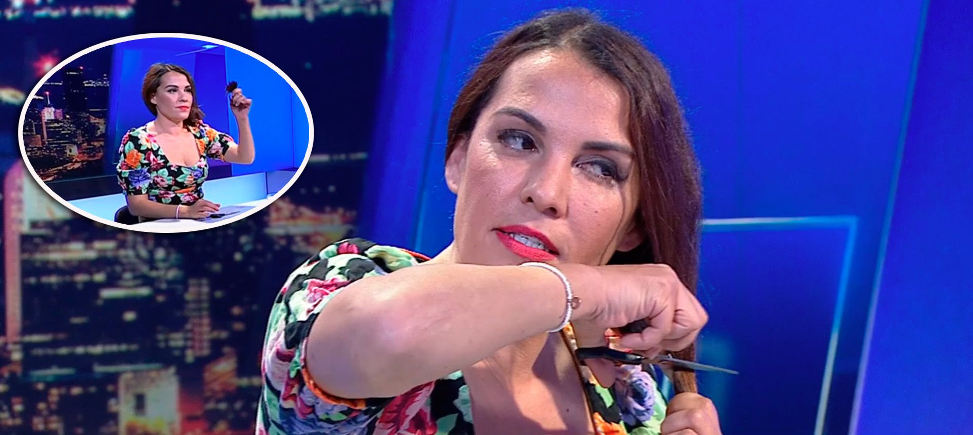 Aus Solidarität zu den Frauen im Iran griff Aida Loos auf Puls24 zur Schere.