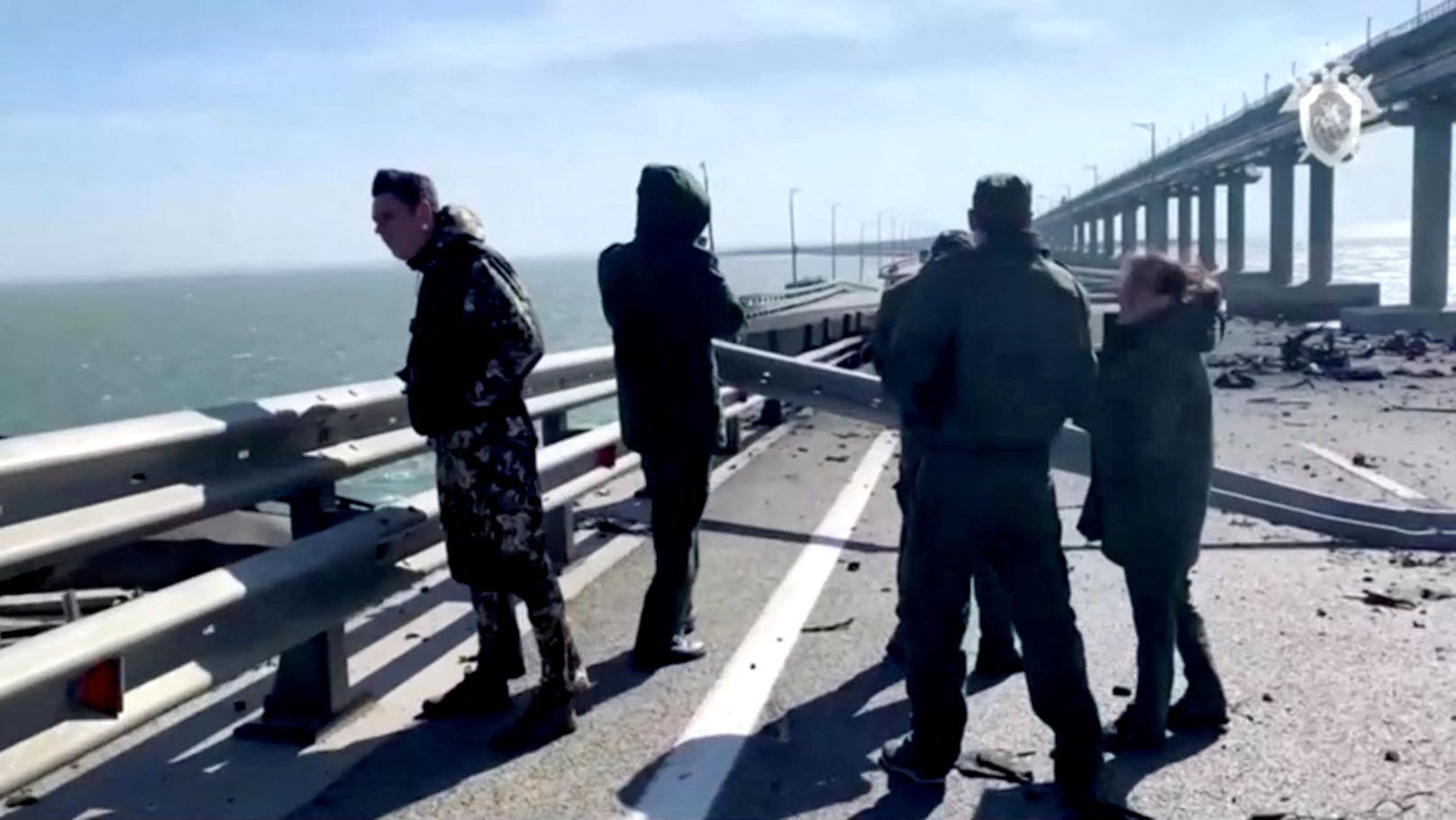 Explosion auf der Krim-Brücke – der Minister deutet nun an, dass die Ukraine dafür verantwortlich sei.