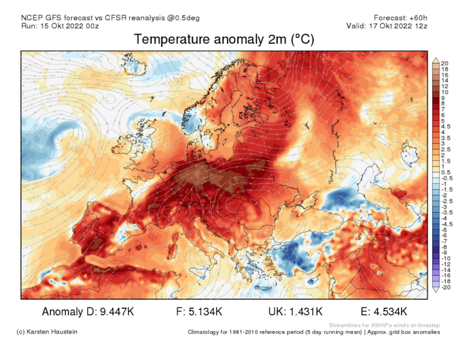 Zu Wochenbeginn liegen die Temperaturen in Mitteleuropa deutlich über dem Mittel.