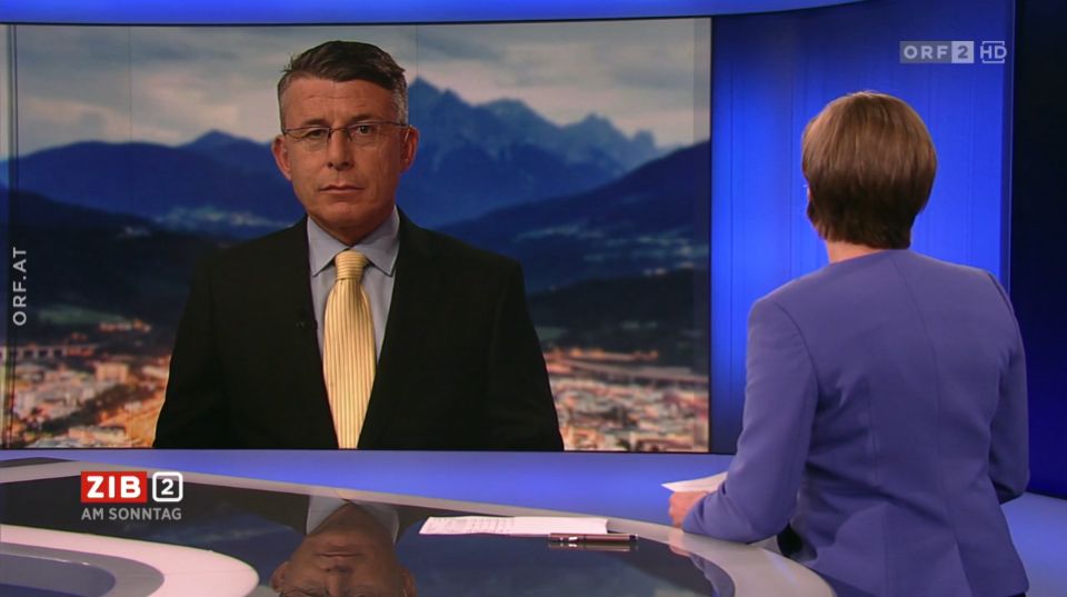 Russland-Experte Gerhard Mangott bei Marie-Claire Zimmermann in der ZIB2 am Sonntag.