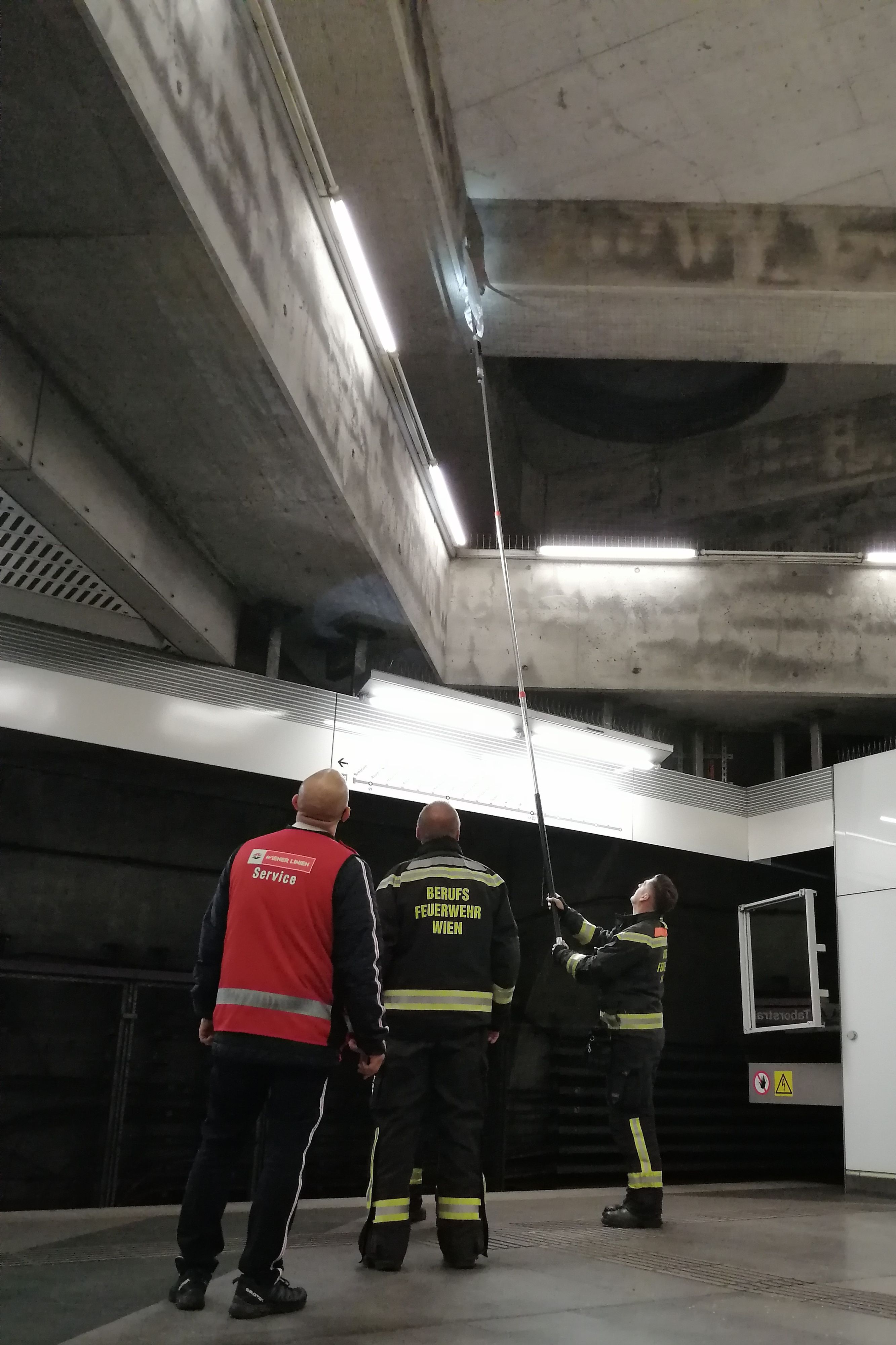 Mit viel Geduld fing die Wiener Berufsfeuerwehr den U-Bahn-Batman ein.