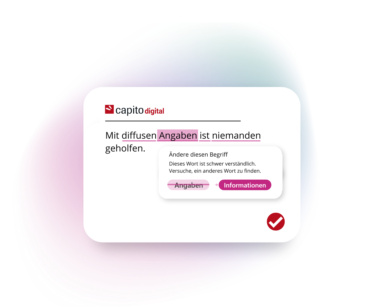 In einem ersten Schritt analysiert die Software die Verständlichkeit des Textes.