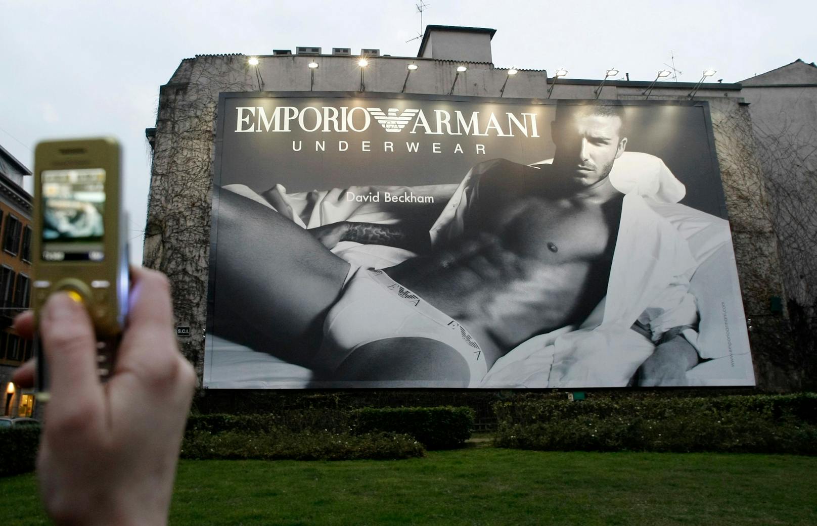 David Beckham in einer Plakat-Kampagne von Armani.