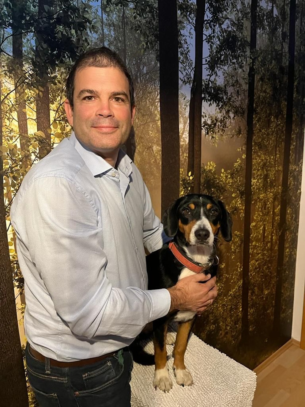 Hund Lotti mit Herrchen Georg Duscher