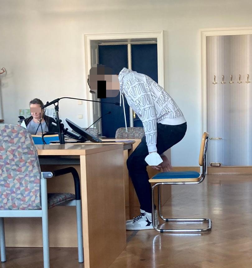 Der Angeklagte im Gerichtssaal