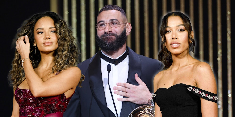 Karim Benzema mit Partnerin Jordan Ozuna (l.) und seiner Ex-Freundin Cora Gauthier.