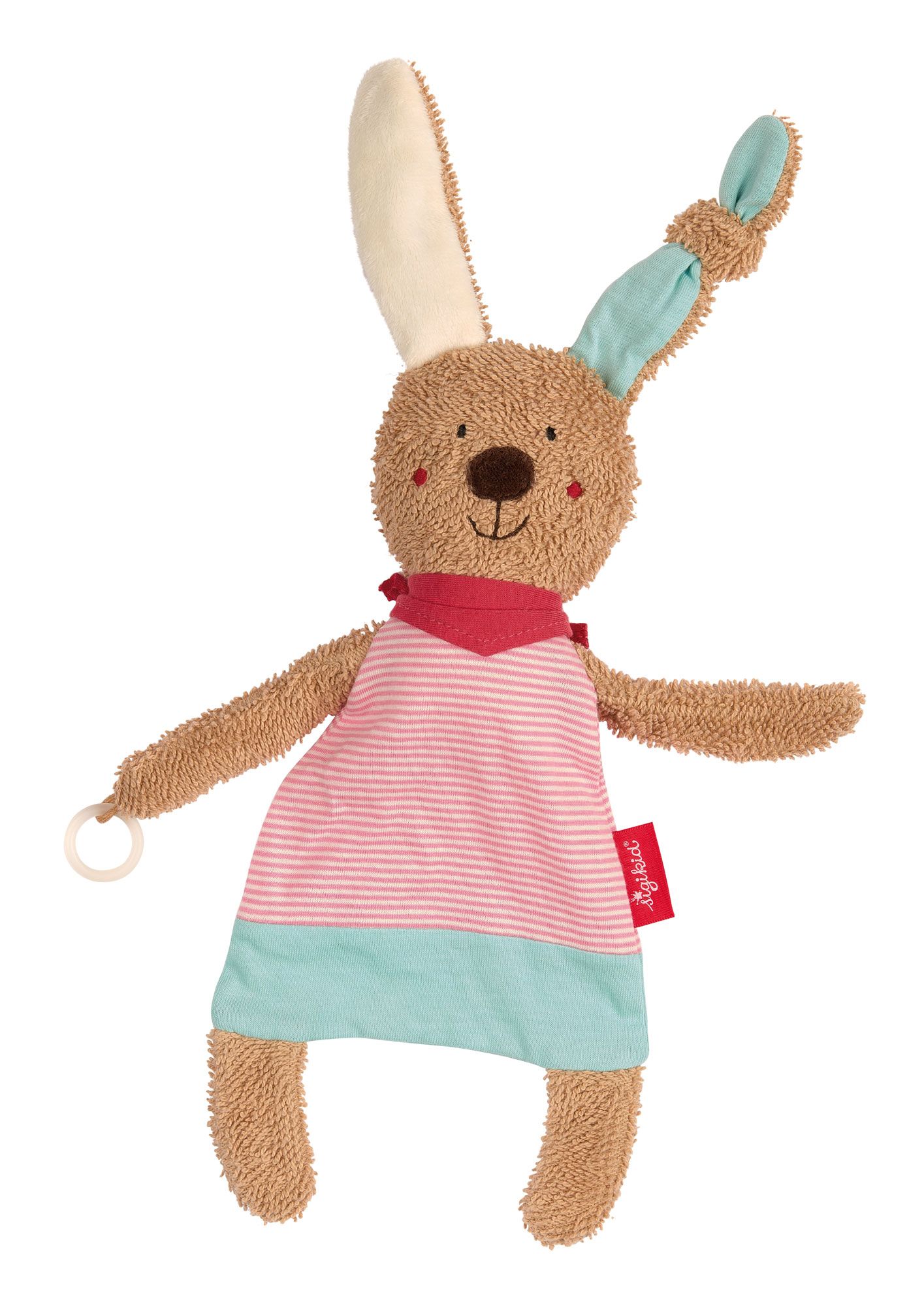 Ob man einen Schnuller am Tuch befestigen möchte, kann hier jedem selbst überlassen sein.