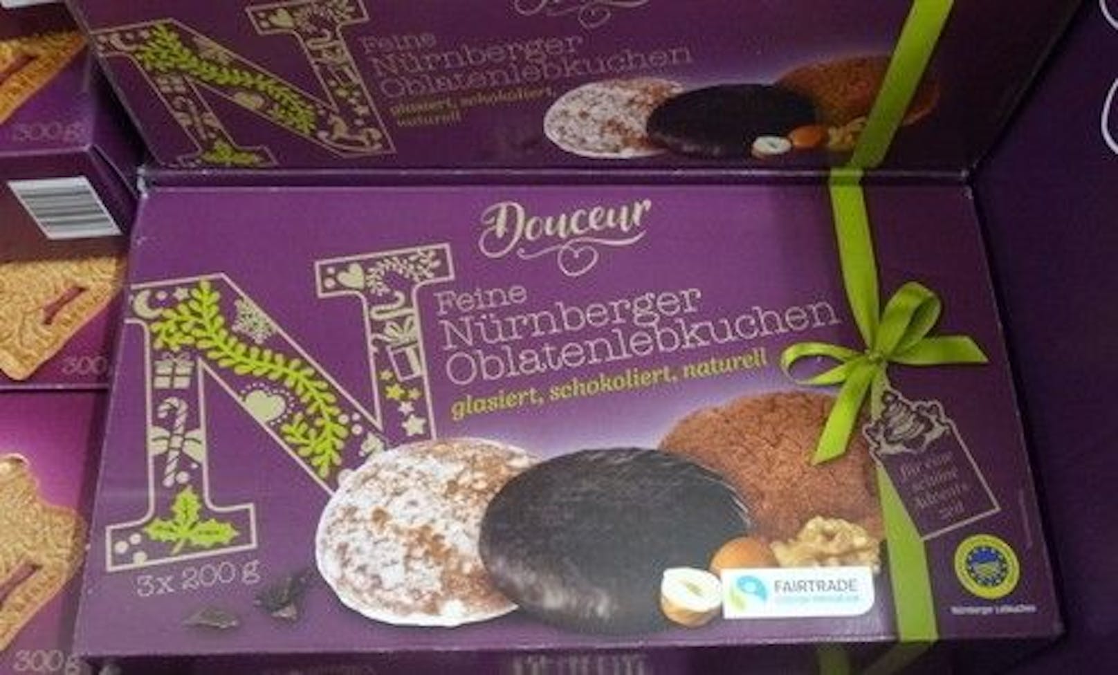 Douceur - Feine Nürnberger Oblatenlebkuchen mit Fairtrade Kakao. Erhältlich bei Billa.