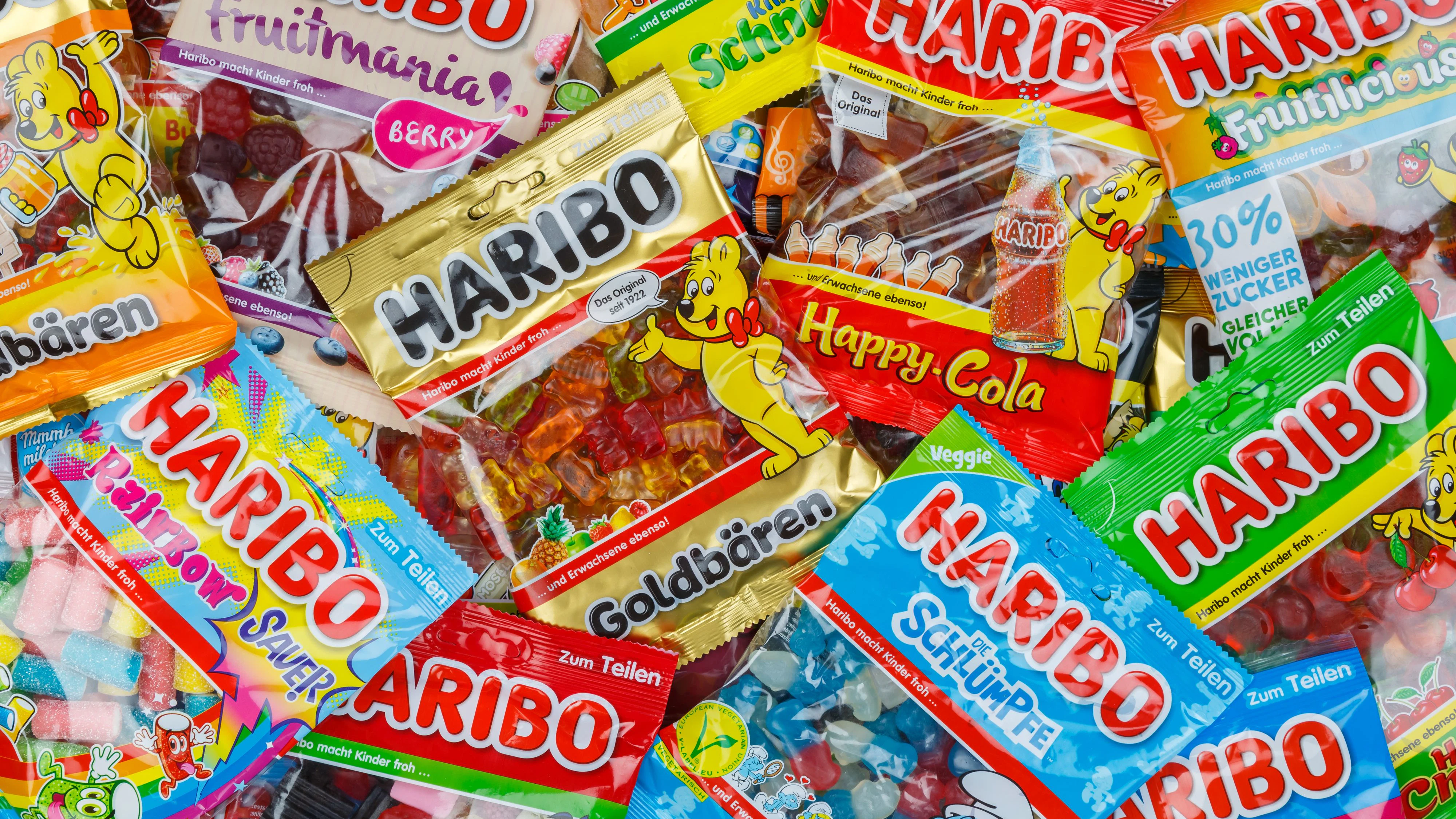Download von www.picturedesk.com am 19.10.2022 (16:29).  Haribo Gummibärchen Gummibären verschiedene Sorten Hintergrund - 20210307_PD15755 - Rechteinfo: Rights Managed (RM) Nur fÃ¼r redaktionelle Nutzung!
